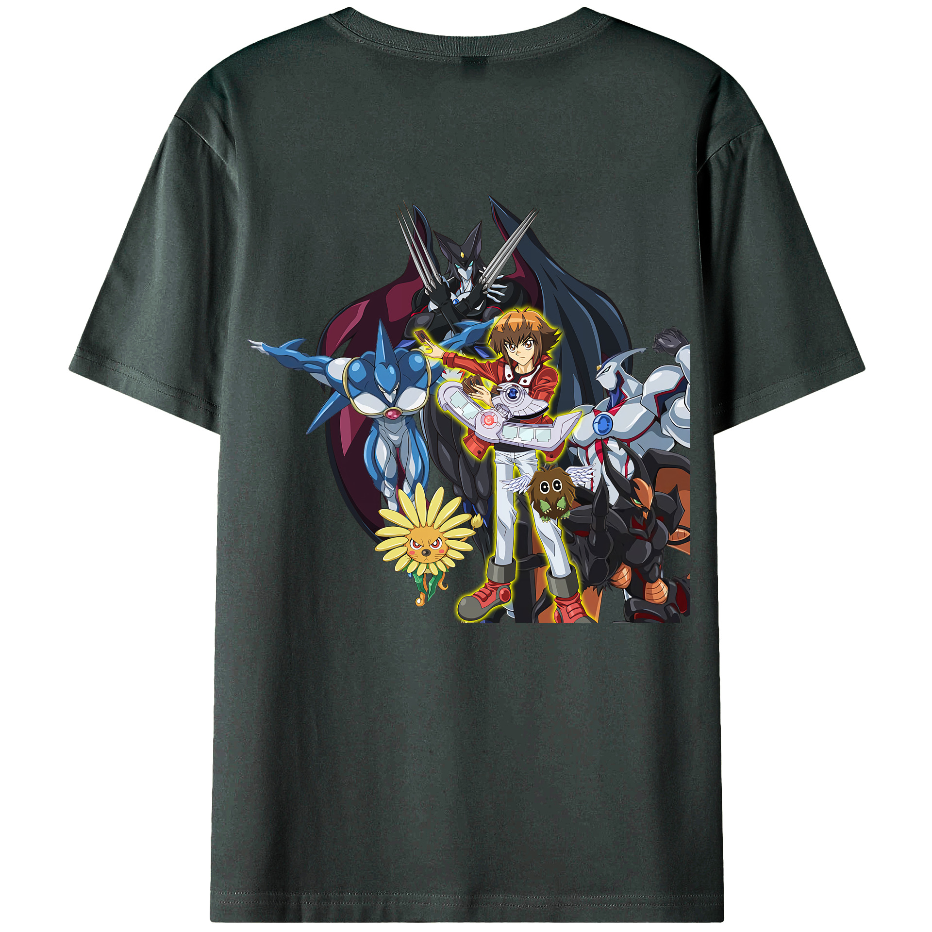 （画像用） 遊☆戯☆王 Yu-Gi-Oh! 綿100％ メンズ半袖Tシャツ（バックプリント） 通気性